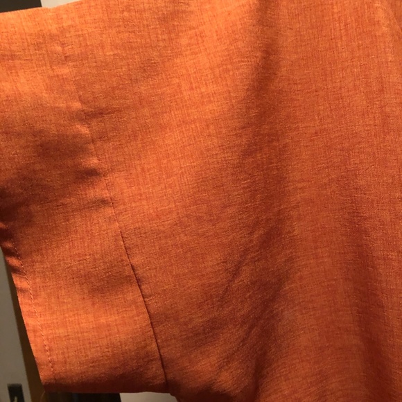 Peplum Ruffled Hem Blouse Boxey Short Sleeve Top rust burnt orange like new - Picture 5 of 8